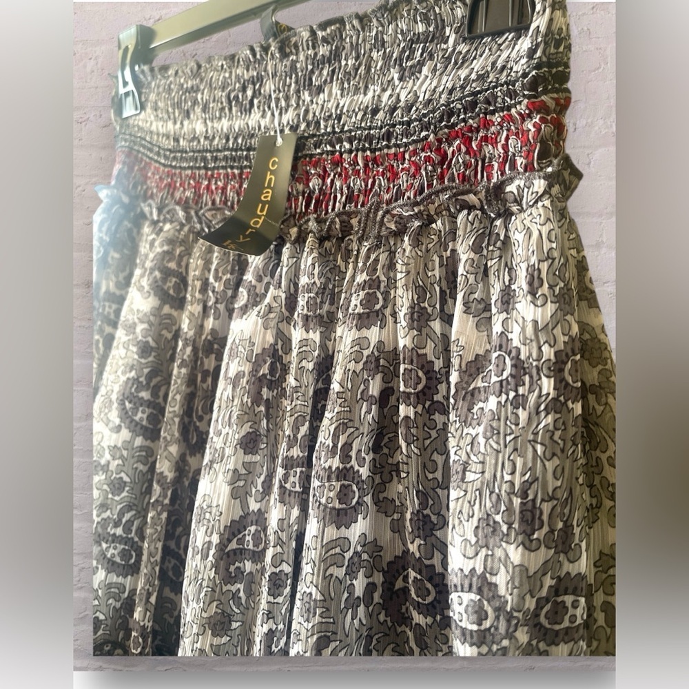 Chaudry KC Maxi Skirt Womens X-Small Lined Lightweight Pull On Smocked Waist NWT - Picture 4 of 7